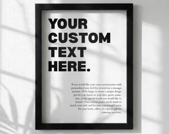 Póster con texto personalizado / Arte mural con cita personalizada / Lámina minimalista moderna / Idea de regalo única / Decoración inspiradora