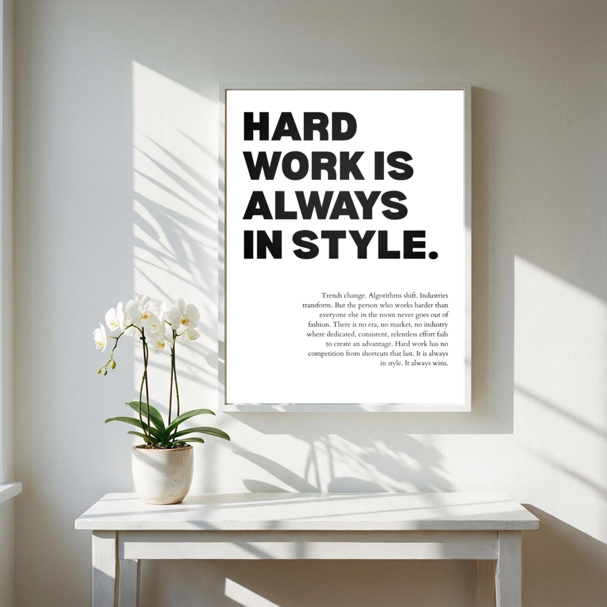 Hard Work is Always in Style Poster | Powerful Motivational Wall Art ...