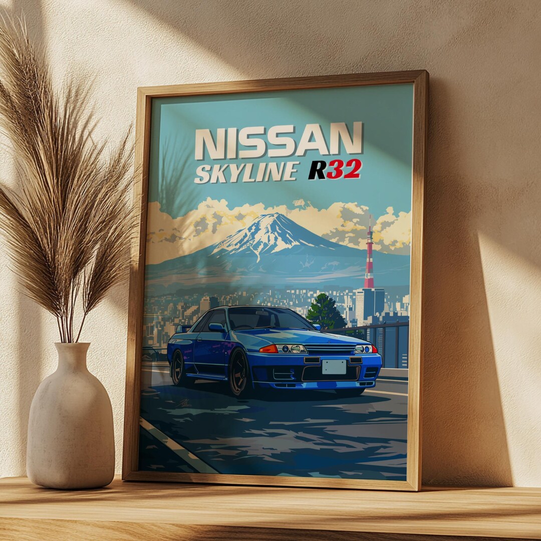 Nissan Skyline GT-R R32 Poster: JDM Godzilla Car Art Print - Etsy Canada