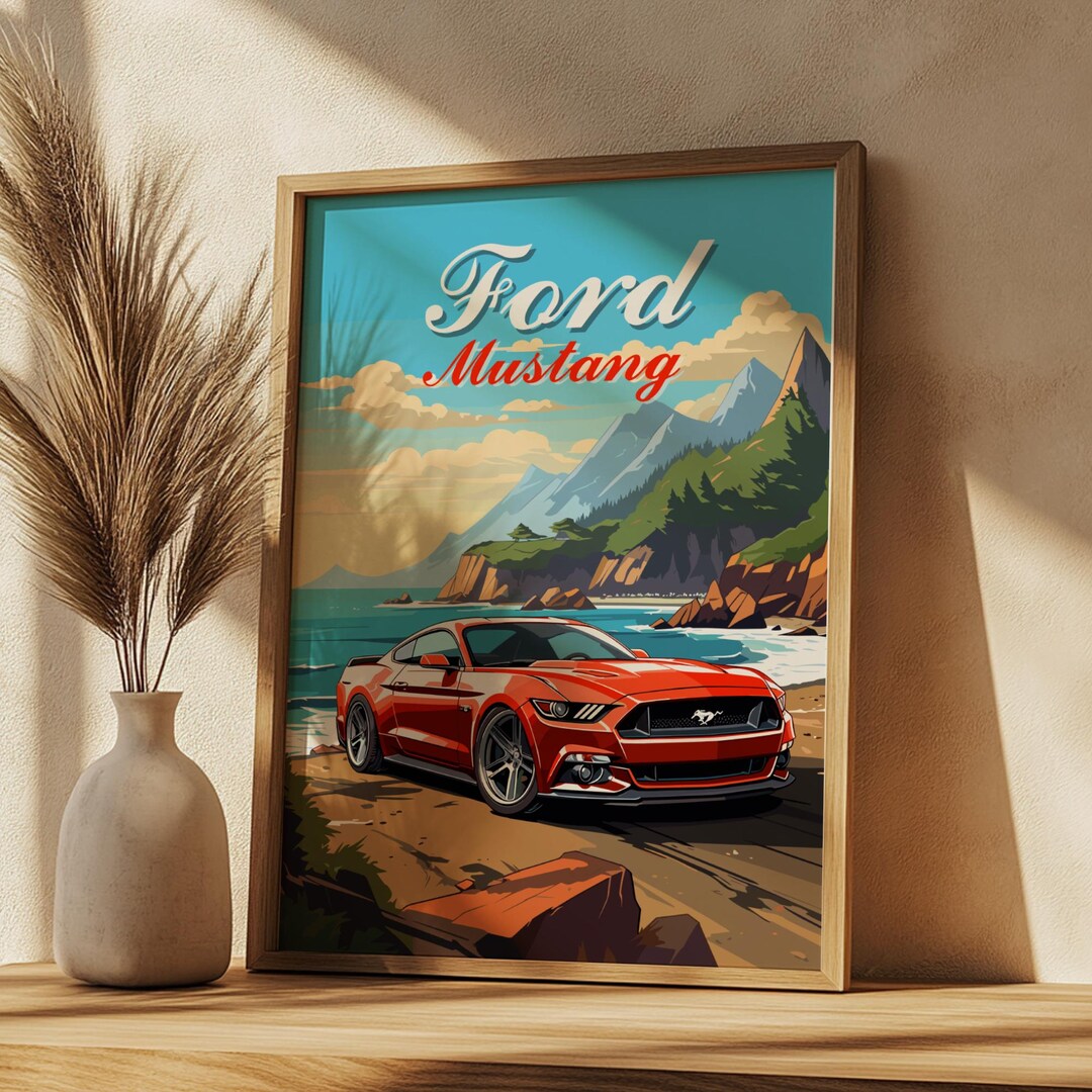 Ford Mustang Poster | Modern Muscle Car Wall Art Print | American ...