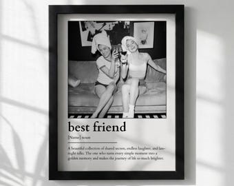 Poster personalizzato per la migliore amica / Stampa fotografica personalizzata per la migliore amica / Regalo unico per amiche / Decorazione murale per la famiglia / Nome personalizzato