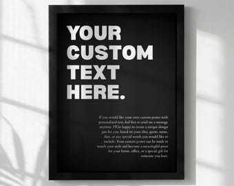 Lámina con cita personalizada / Arte de pared personalizado / Póster tipográfico minimalista / Decoración con cita inspiradora / Regalo con texto personalizado