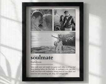 Poster dell'anima gemella / Collage fotografico personalizzato / Regalo romantico personalizzato / Idea regalo d'amore / Stampa fotografica di coppia / Regalo unico per l'anima gemella