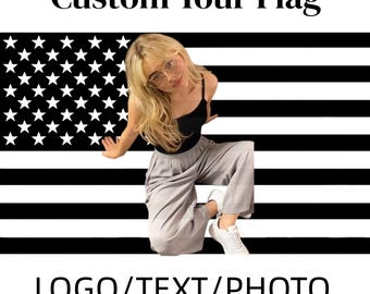 Custom Pink American Flag 3x5 Ft/2x3 Ft/ 4x6 Ft, Personalized Image Tapestry Wall Decoration for Dorm,  Design Your Image Flag, Gift for Her