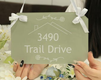 Benutzerdefinierte Hausnummer Zeichen, Outdoor Adressschild, Geschenk für ein neues Zuhause