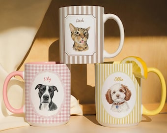 Taza personalizada para mascotas, taza con retrato de perro o gato, regalo para amantes de las mascotas, regalos para mamás de perros, regalos para mamás de gatos