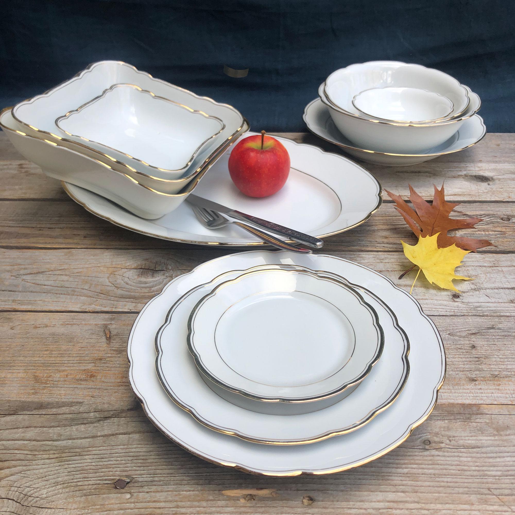 Monkey Plate, Hand-printed Vintage Porcelain With Gold Rim, ø 24