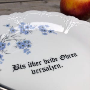 Saying plate to fall in love with... printed porcelain with floral decor in blue, ø approx. 19 cm; Valentine&#39;s Day, surprise and give to your loved one