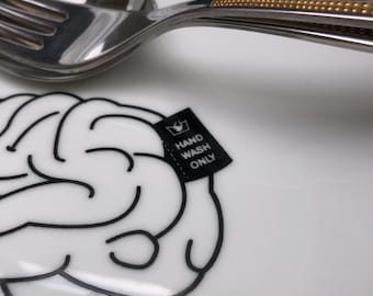 Brainwash Statement Teller, bedruckter Dessertteller, ø 20cm;