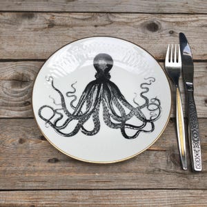 Octopus plate, ø approx. 20 cm, for the dining table or as a wall plate, decoration, gift