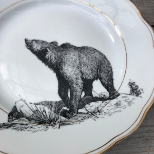 Prato &quot;Urso&quot;, 24 cm, porcelana com motivo serigrafado, como prato de parede ou para mesa de jantar, festejar, presentear, decorar...