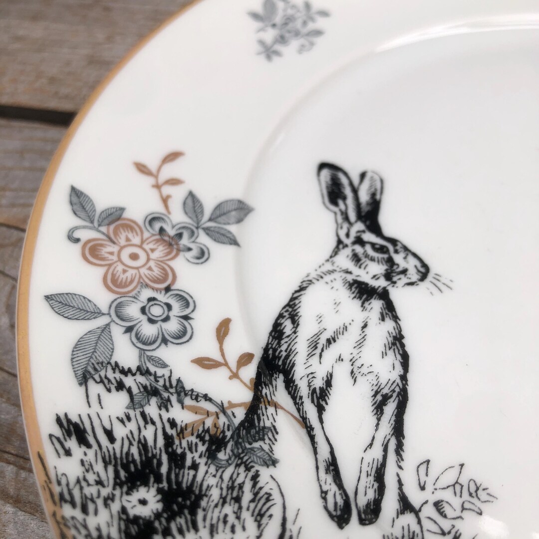 Porcelain Plate “rabbit”, Approx. 19 Cm in Diameter, Vintage Porcelain ...