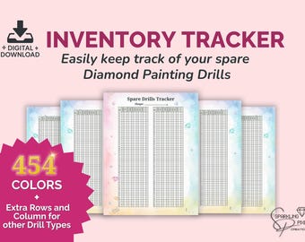 Diamond Painting Spare Drills Inventory Tracker | DMC Color Checklist | Printable Chart A4 & US Letter | Digital Organizer