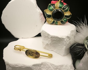 Vintage Ritz Paris Brooch Lot – Signed Designer Costume Jewelry 1980s French Couture Pins