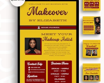 Makeup Acuity Scheduling Template Makeup Artist Booking Website MUA Branding Site Templates DIY Appointment Banner Canva Minimalist Design
