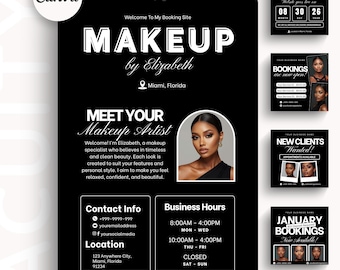 Makeup Acuity Scheduling Template Makeup Artist Booking Website DIY Canva Editable Beauty Business Branding Page Design MUA Appointment Site