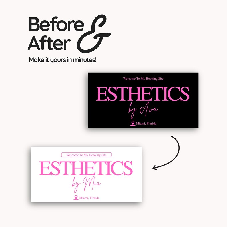 Esthetician Branding Booking Site Esthetician Acuity Scheduling Template Esthetician Canva Design for Esthetic Booking Appointment Schedule