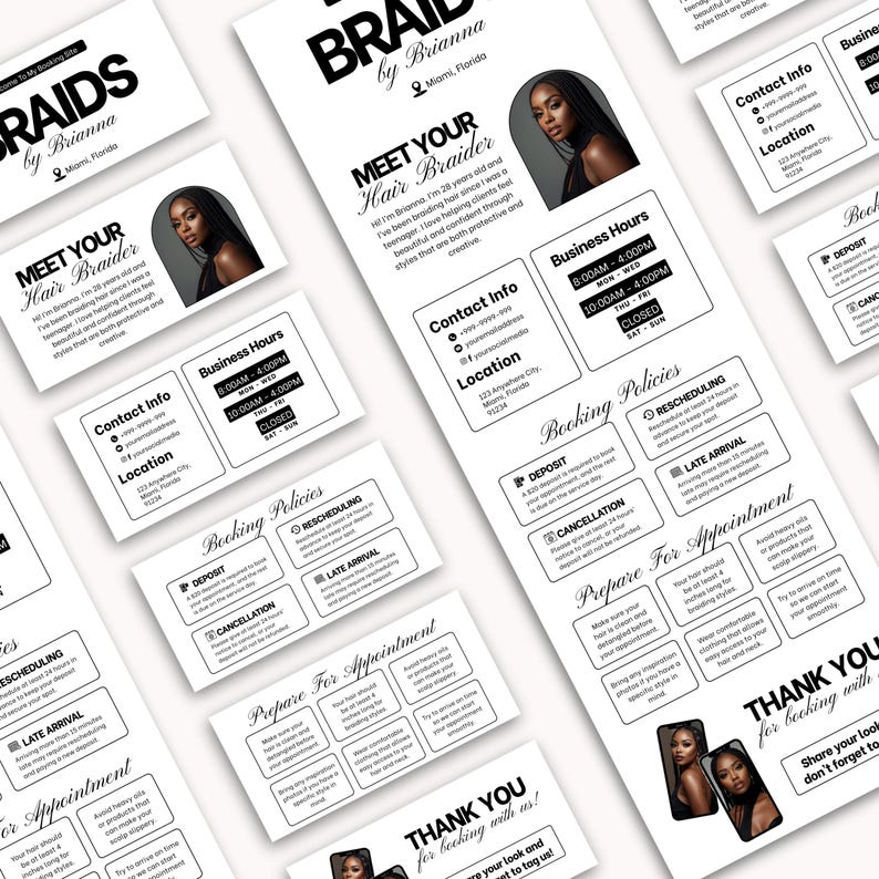 Braid Acuity Template Canva Acuity Hair Scheduling Templates Braid Booking Site Template Acuity Braider Scheduling Template Business Braid