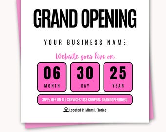 Grand Opening Event Flyer Templates, Event Flyer Editable Template, Grand Opening Party Flyer Launching Business Event Celebration Flyer DIY