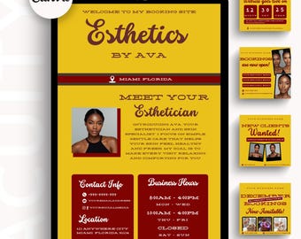 Esthetic Acuity Scheduling Template Esthetician Minimalist Website Canva Editable Templates Esthetics Branding Site DIY Appointment Banner