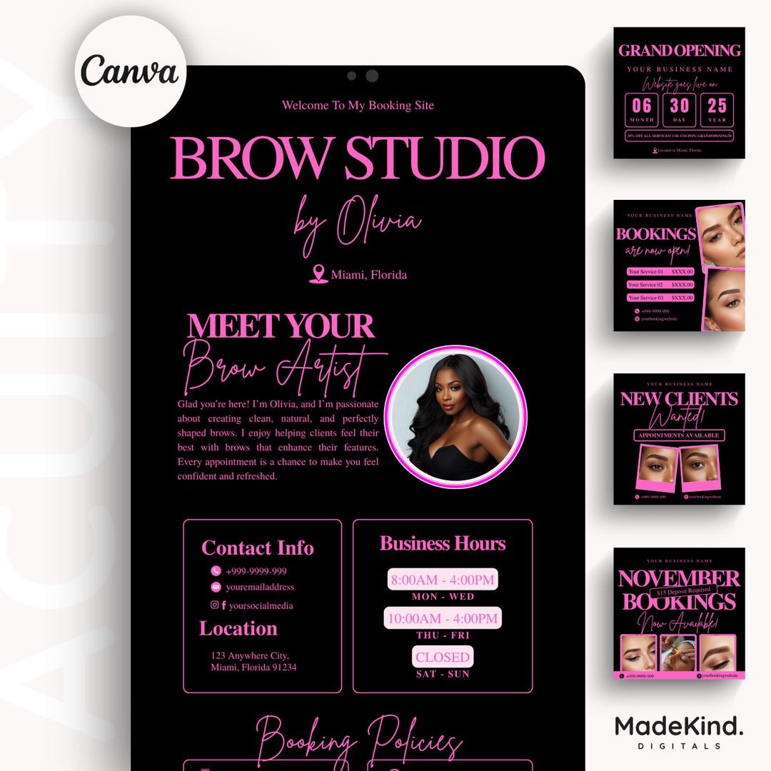 Acuity Brow Booking Template for Brow Techs Acuity Scheduling Website ...
