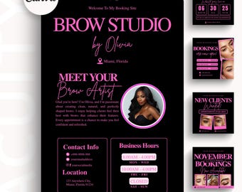 Acuity Brow Booking Template for Brow Techs Acuity Scheduling Website Layout Canva Editable Website Design for Brow Artists Acuity Brows DIY