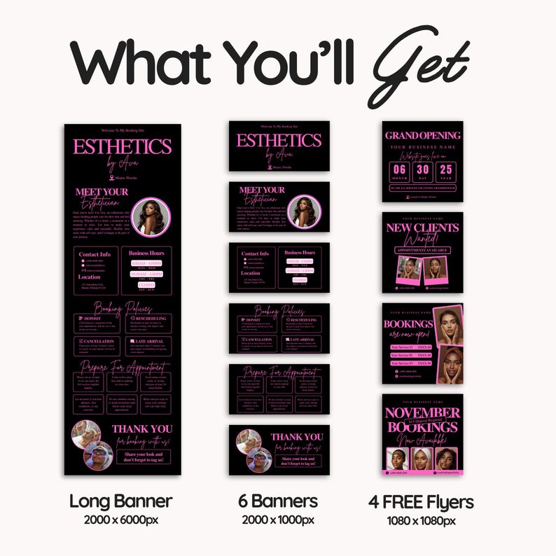 Esthetician Branding Booking Site Esthetician Acuity Scheduling Template Esthetician Canva Design for Esthetic Booking Appointment Schedule