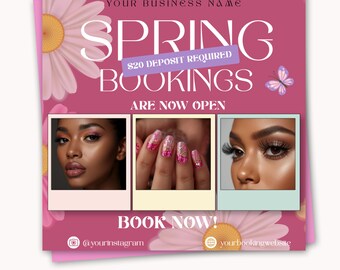 Spring Hair Flyer, Editable April Booking Canva Template, Hop to My Books, Easter Special Appointments Available, Instant Digital Download