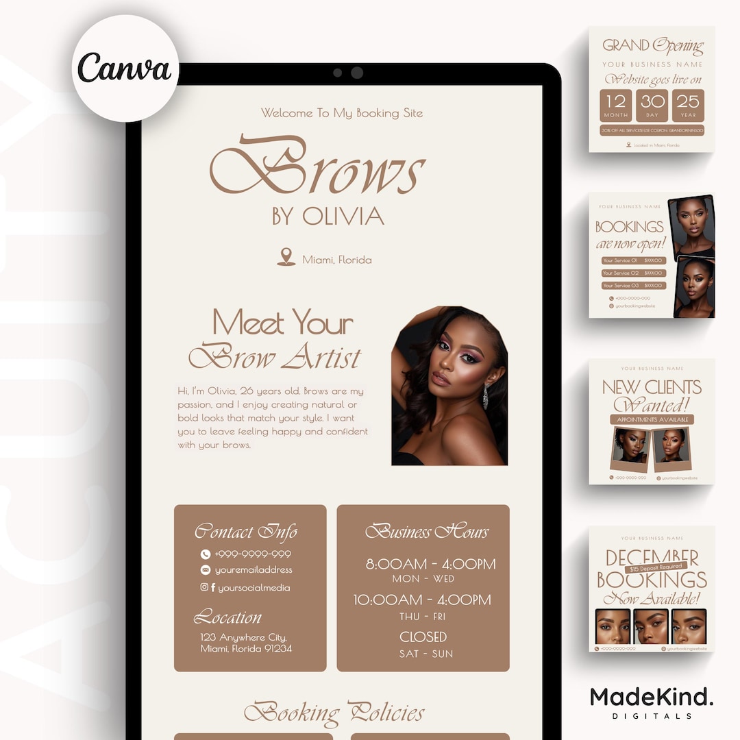 Brows Acuity Editable Scheduling Canva Template Brow Tech Acuity ...