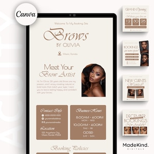 Brows Acuity Editable Scheduling Canva Template Brow Tech Acuity Booking Website Brow Artists DIY Appointment Layout Banner Design Templates