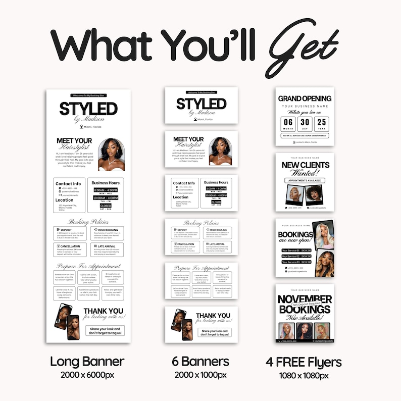 Hair Acuity Bookings Site Acuity Scheduling Template Hair Schedule Acuity Editable Hair Tech Acuity Canva Hairstylist Website Acuity Booking