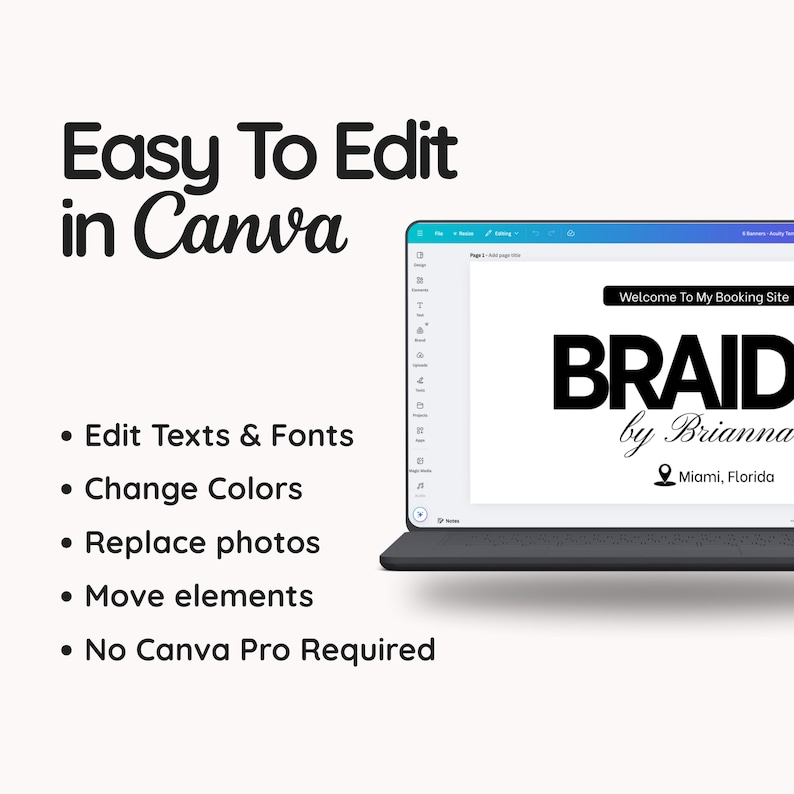 Braid Acuity Template Canva Acuity Hair Scheduling Templates Braid Booking Site Template Acuity Braider Scheduling Template Business Braid