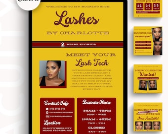 Lash Acuity Scheduling Template Lash Tech Booking Website Canva Editable Templates Lashes Minimalist Branding Site Design Appointments DIY