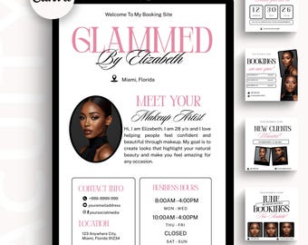 Makeup Acuity Scheduling Template Makeup Artist Website Banner Minimalist Booking Site DIY Canva Editable Templates MUA Appointment Schedule