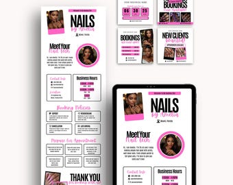 Nail Tech Acuity Booking Site Template Nail Tech Acuity Scheduling Template Nail Scheduling Acuity Website DIY Nails Acuity Canva Editable