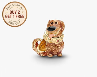 Disney Pixar Up Dug Anhänger für Armband oder Kette Silber, Halskette Anhänger, Geschenk für sie, Reise Anhänger, Geschenk für Mama