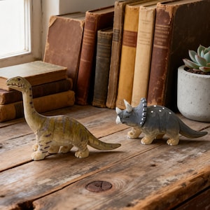 Hand Carved Wooden Dinosaur Figurine Wood Dino Sculpture Handmade Jurassic Animal Decor for Kids Room Desk Display Gift Dinosaur Lover Gift