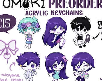 OMORI acrylic keychain - Basil, Mari, Omori, Hero, Aubrey, Kel - PREORDERS