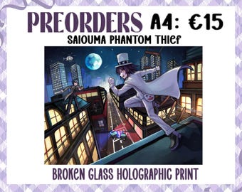 Ladro Fantasma ~ Stampa artistica in formato A4 con vetro rotto di Saiouma PREORDINA