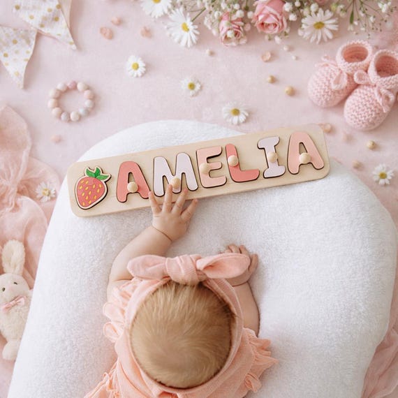 Personalized Name Puzzle for Kids, Wooden Montessori Toy, Baby Name Puzzle, Custom Toddler Gift, 1st Birthday Gift Boy Girl