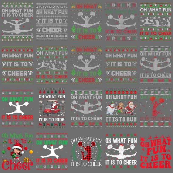 Oh What Fun It Is To Cheer Christmas PNG - Funny Cheerleading Holiday Clipart, Xmas Sublimation Digital Download