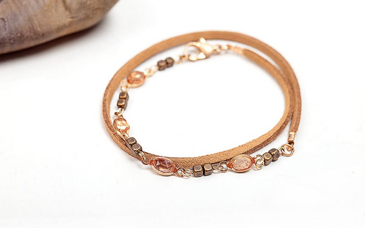 Minimalist Bracelet Leather Wrap Bracelet Wrap Around Bracelet Etsy