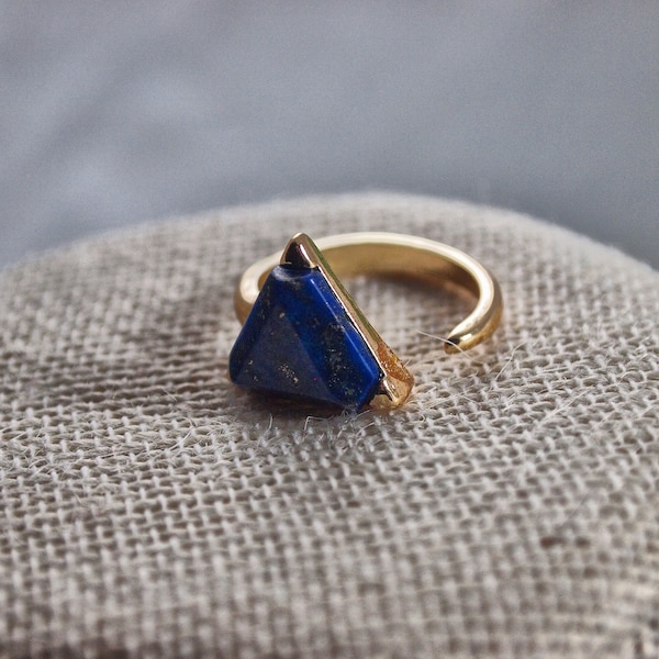 Lapis Lazuli Ring Lapis Lazuli Ring womens Blue Lapis Ring Lapis Lazuli Gold Ring Open Circle Statement  Jade Ring September Birthstone