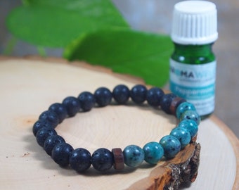 Essential Oil Diffuser Jewelry Aromatherapy Jewelry Aroma Oil Scented Turquoise Wood Bracelet Mindfulness Gift for Stress Relief Jewelry