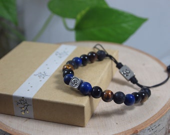 Essential Oil Diffuser Jewelry Aromatherapy Jewelry Aroma Oil Scented Lapis Tiger Eye Bracelet Mindfulness Gift for Stress Relief Jewelry