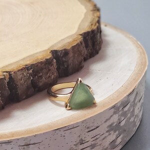 Jade Ring Jade Stone Ring Jade Rings for Women Jade and Gold Ring 14k Gold Jade Ring Green Jade Open circle Statement Ring August Birthstone