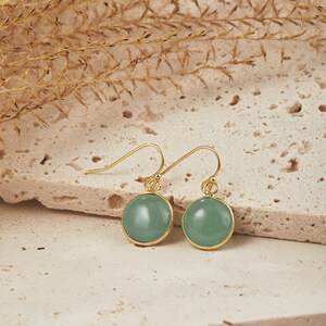 Jade Earrings Stud Gold Filled Jade Earrings Button Jade - Etsy