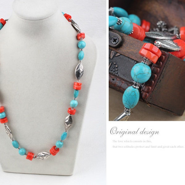 Jewelry Coral Necklace Red Necklace Coral Necklace Turquoise Necklace Red Necklace Genuine Coral Necklace Turquoise Necklace Unique Necklace