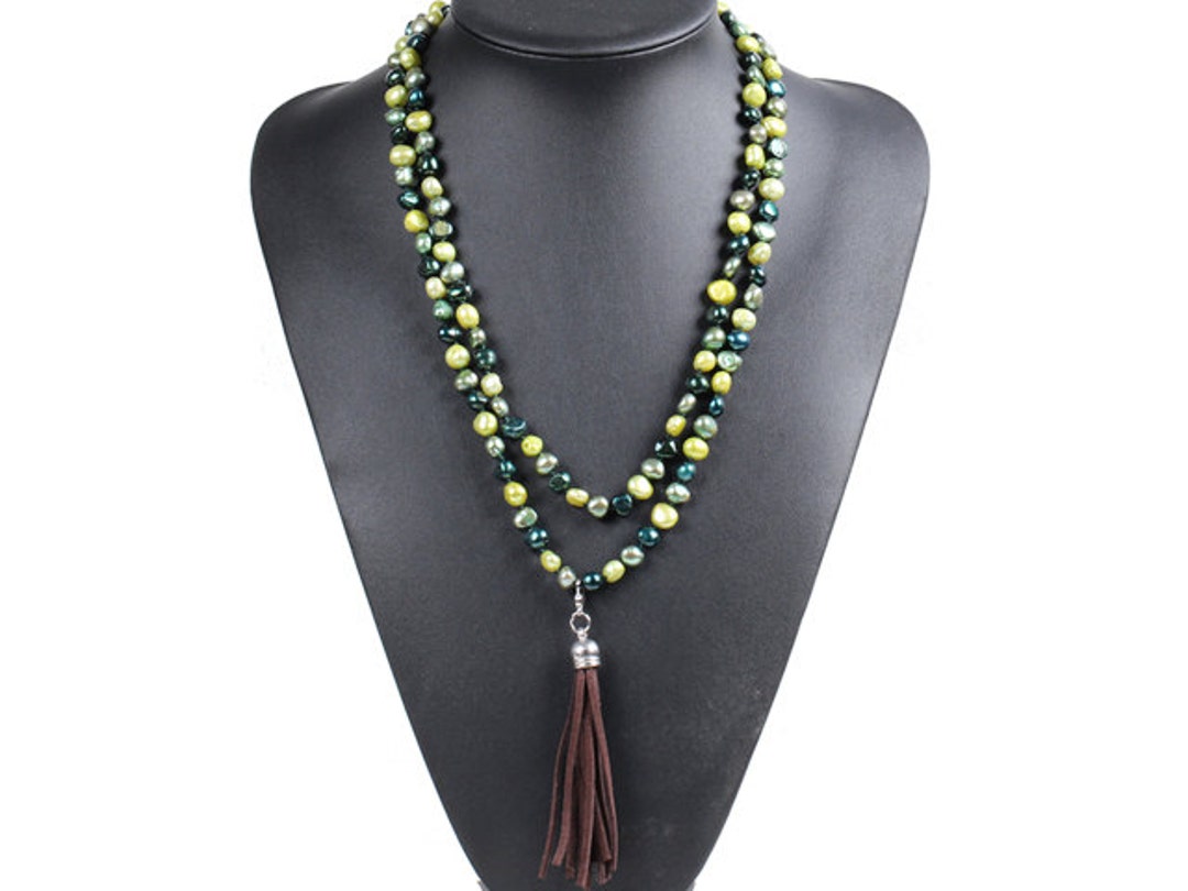 Long Pearl Necklace for Women Extra Long Strand Necklace with Tassel