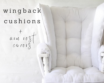 Wingback Rocker Replacement Cushions Canadian Rocker Cushions Vintage glider Cushions Glider Rocker Cushions WITH ARM RESTS